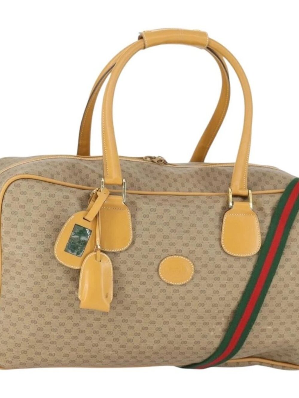 GUCCI Micro GG Supreme Web Sherry Line Bag PVC Beige